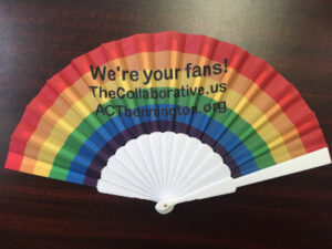 Colorful rainbow fan for the Pride parade