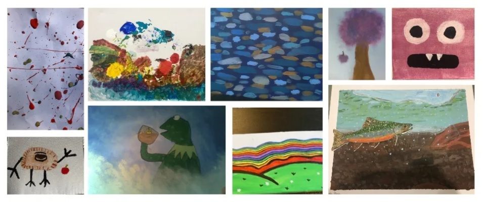 Student artwork panels compiled into a collage from the 2021-2022 program season